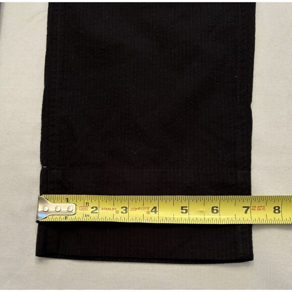 OCEAN+MAIN Black Straight Leg Pants Women Small/Med Drawstring Cotton Casual - Picture 9 of 11